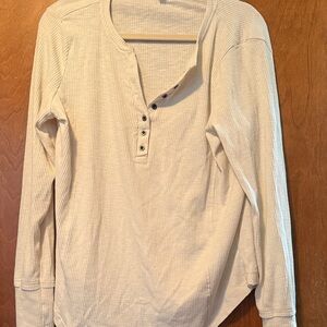 Jane and Delancey Cream Henley Top
